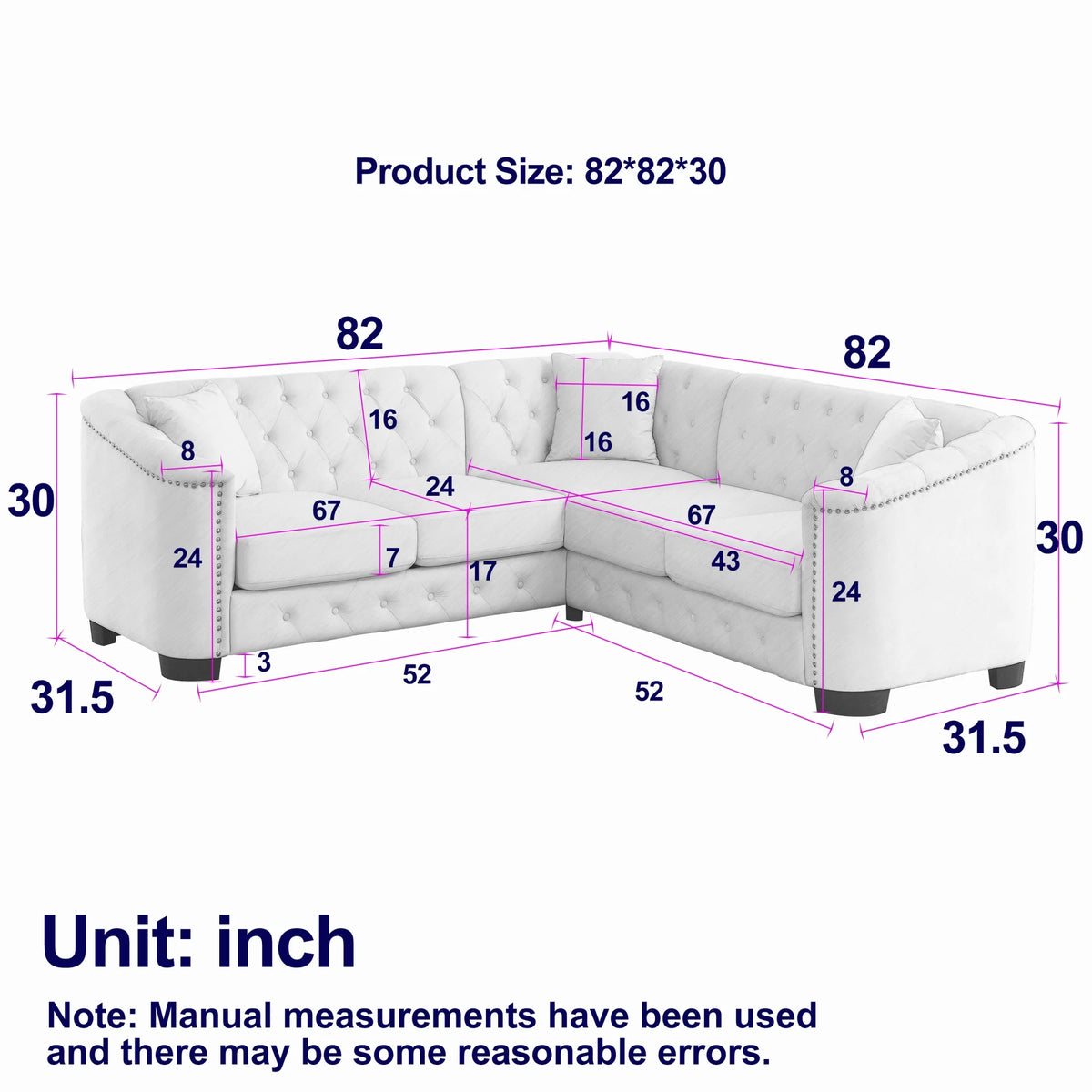 Beige Velvet 5-Seater Corner Sofa with 3 Cushions S4099