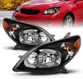 Crystal Headlights Black Amber for Toyota Matrix I36302