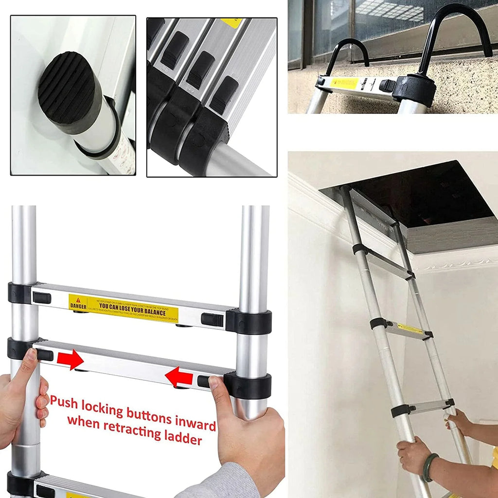 20.34 FT Aluminum Telescoping Multi-Position Ladder with Detachable Hook W824