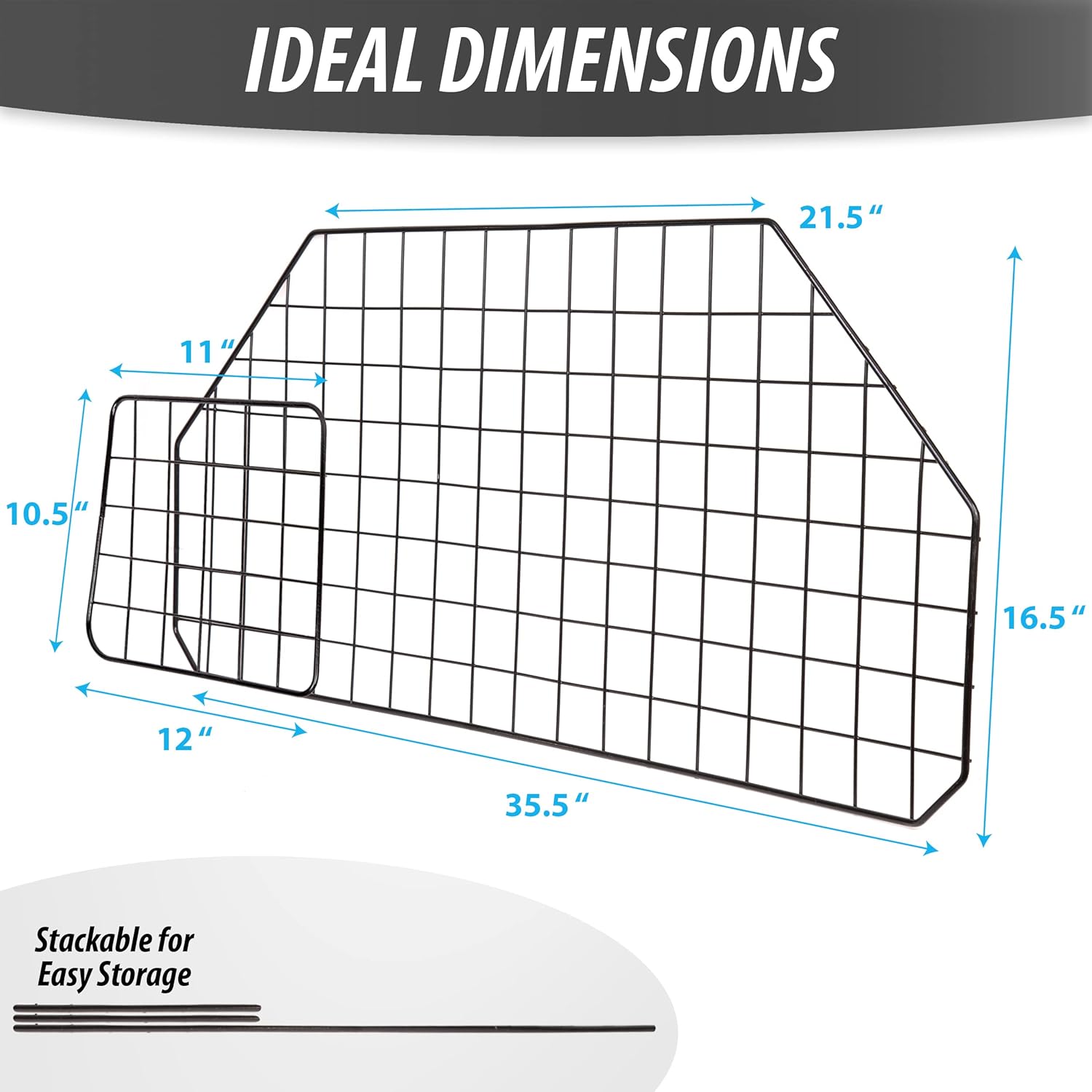 Black Heavy Duty Coated Wire Pet Barrier, Pack of 2 Z6952