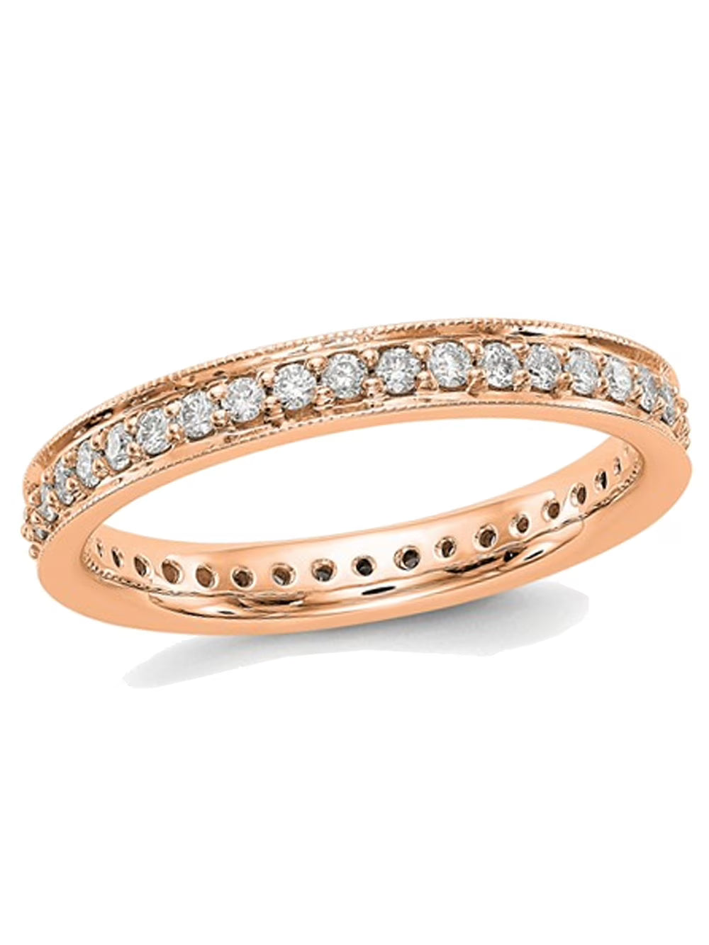 14K Rose Gold Diamond Eternity Wedding Band Ring P26216