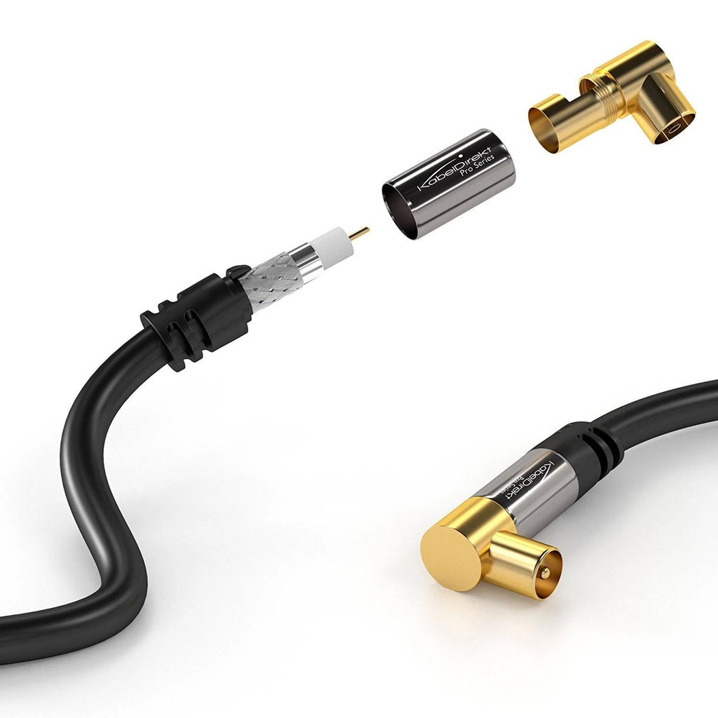 Coaxial Aerial Antenna Cable with Angle 90° Male to Female 75 Ohm 15M I6203