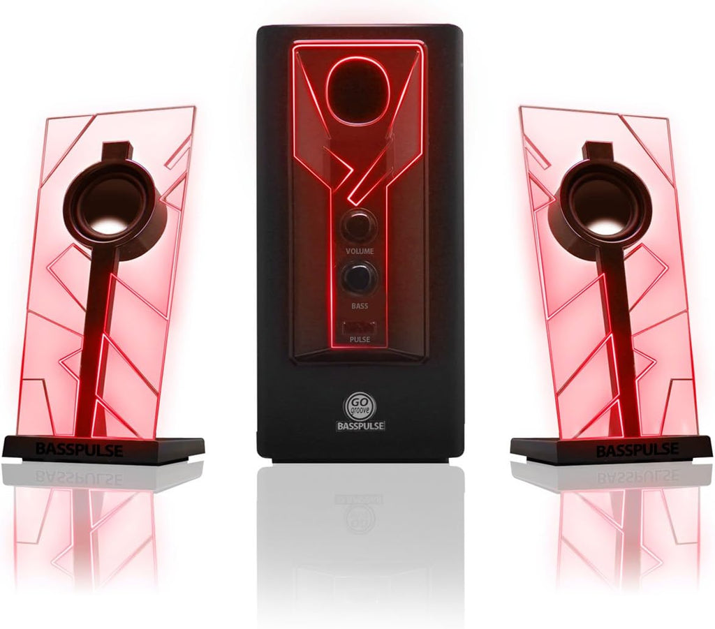 2.1 Computer Speakers with Green LED Glow Lights and Powered Subwoofer I82990